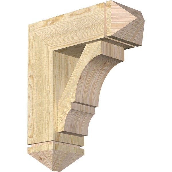 Ekena Millwork Balboa Arts and Crafts Rough Sawn Bracket w/ Offset Brace, Douglas Fir, 8"W x 22"D x 26"H BKT0806X22X26BOA03RDF - main